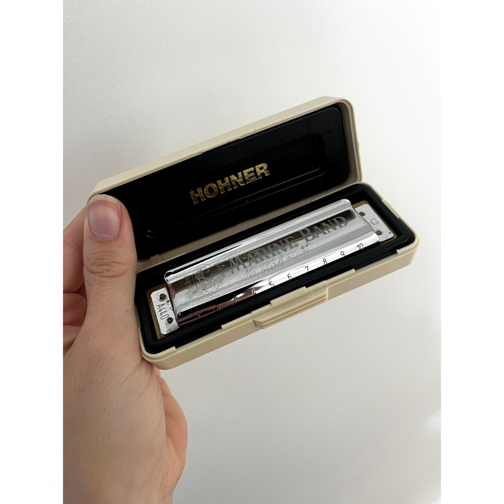 Vintage Marine Band M Hohner Harmonica German Key of G In Box